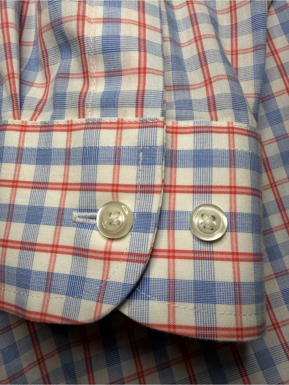 Stafford Pink and Blue Check Long-Sleeve Dress Shirt - Picture 4 of 6